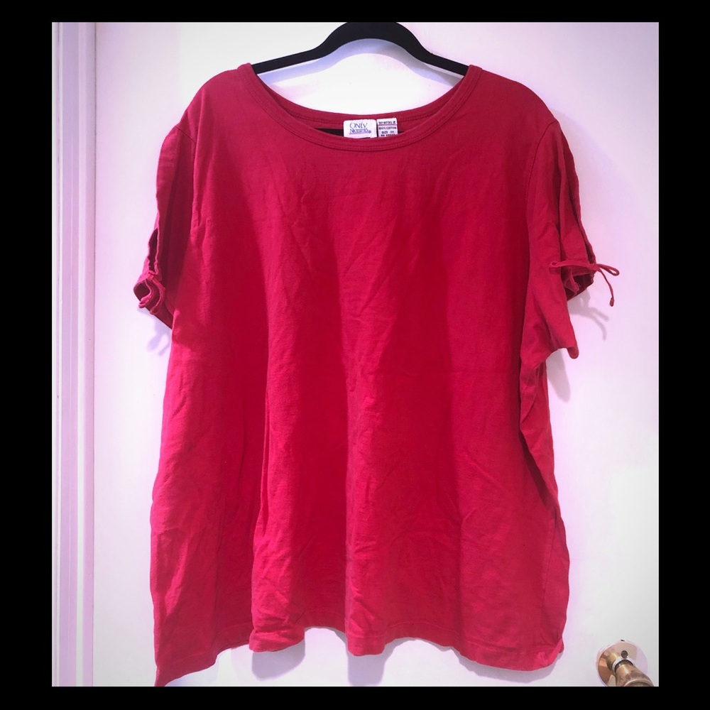 Euc 3x Only Necessities red cold shoulder top